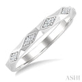 1/20 Ctw 3-D Geometric Shape Round Cut Diamond Stackable Fashion Band in 14K White Gold
