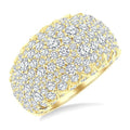 3 1/3 Ctw Round Cut Diamond Fashion Dome Ring in 14K Yellow Gold