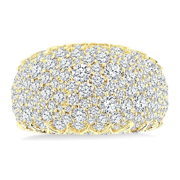 3 1/3 Ctw Round Cut Diamond Fashion Dome Ring in 14K Yellow Gold