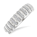 1/6 Ctw Ribbed Round Cut Diamond Pirouette Fashion Ring in 10K White Gold