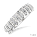 1/6 Ctw Ribbed Round Cut Diamond Pirouette Fashion Ring in 10K White Gold