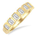 1 Ctw 7 Stone Bezel Set Emerald Cut Diamond Fashion Band in 14K Yellow Gold