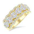 2 Ctw Marquise and Round Cut Diamond Crown Fashion Ring in 14K Yellow Gold