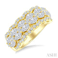 2 Ctw Marquise and Round Cut Diamond Crown Fashion Ring in 14K Yellow Gold