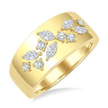 1/2 Ctw Marquise and Round Cut Diamond Mosaic Fashion Wide Band in 14K Yellow Gold