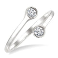 1/5 Ctw Split Single Coil Bezel Set Round Cut Diamond Open Fashion Ring in 14K White Gold