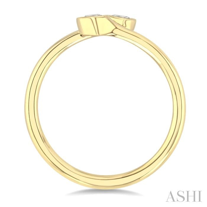 1/5 Ctw Split Single Coil Bezel Set Round Cut Diamond Open Fashion Ring in 14K Yellow Gold