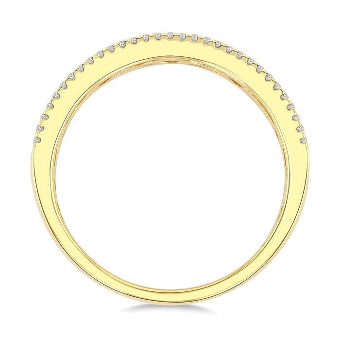 1/3 Ctw Petite Flush Set Round Cut Diamond Fashion Band in 14K Yellow Gold