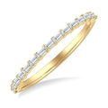 1/4 Ctw Straight Row Baguette Cut Diamond Stackable Fashion Band in 14K Yellow Gold