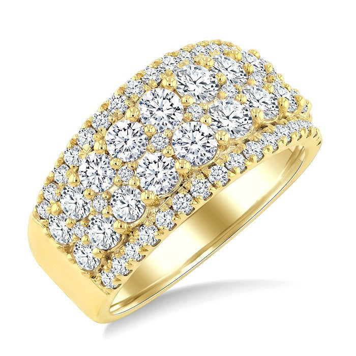 2 Ctw Round Cut Diamond Bold Fashion Ring in 14K Yellow Gold