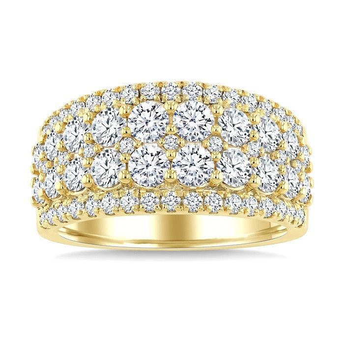 2 Ctw Round Cut Diamond Bold Fashion Ring in 14K Yellow Gold