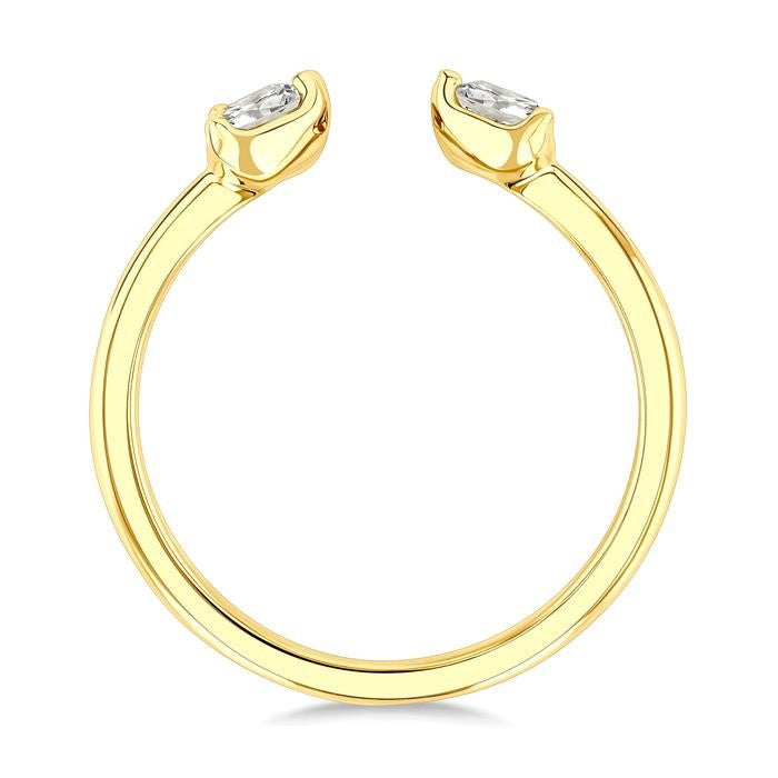 1/2 Ctw Split Triple Heart Diamond Open Fashion Ring in 14K Yellow Gold