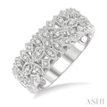 1/3 Ctw Lattice Marquise & Princess Mounts Round Cut Diamond Band in 14K White Gold