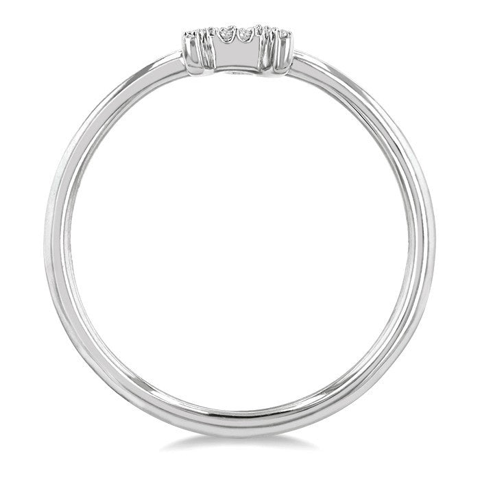 1/20 Ctw Initial 'A' Round Cut Diamond Fashion Ring in 10K White Gold