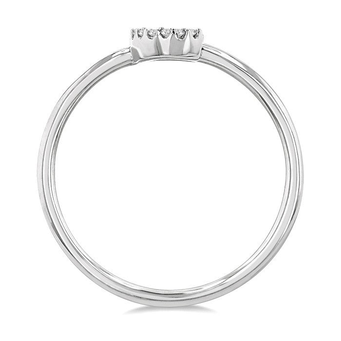1/20 Ctw Initial 'C' Round Cut Diamond Fashion Ring in 10K White Gold