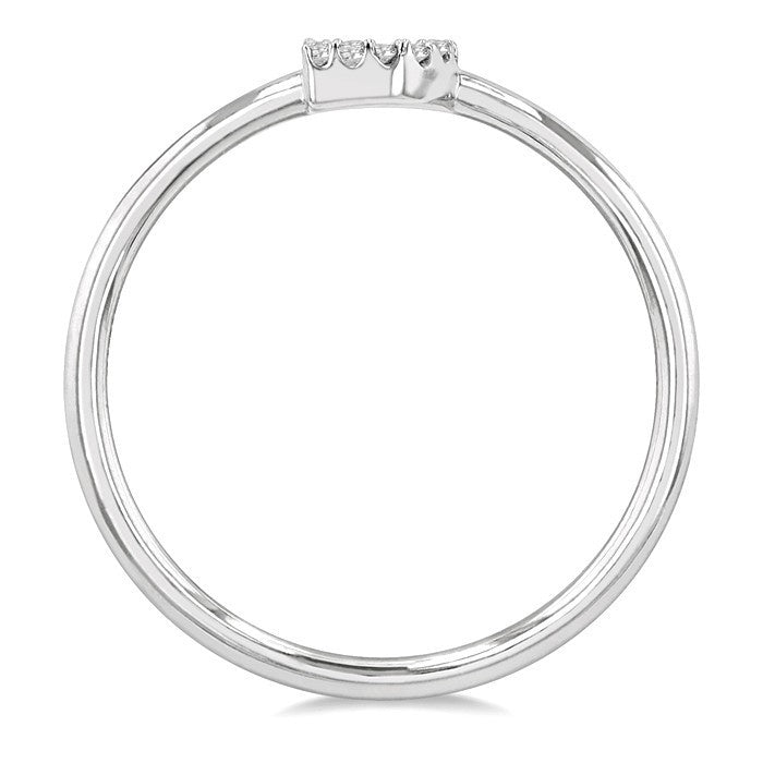 1/20 Ctw Initial 'D' Round Cut Diamond Fashion Ring in 10K White Gold