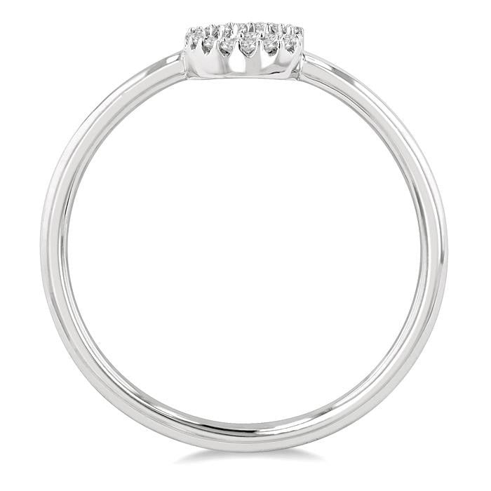 1/20 Ctw Initial 'G' Round Cut Diamond Fashion Ring in 10K White Gold