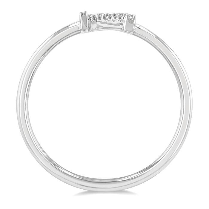 1/20 Ctw Initial 'N' Round Cut Diamond Fashion Ring in 10K White Gold