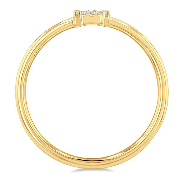 Initial H Yellow Gold Diamond Ring