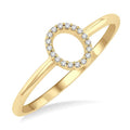 Initial O Yellow Gold Diamond Ring