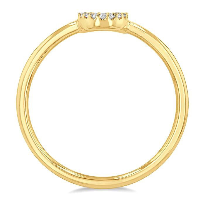 Initial O Yellow Gold Diamond Ring
