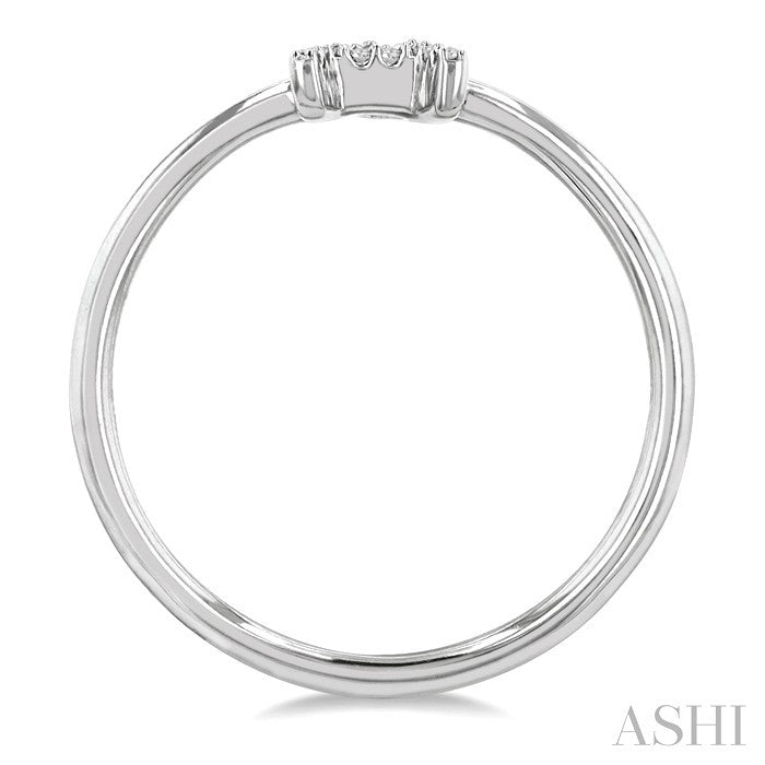 1/20 Ctw Initial 'A' Round Cut Diamond Fashion Ring in 10K White Gold