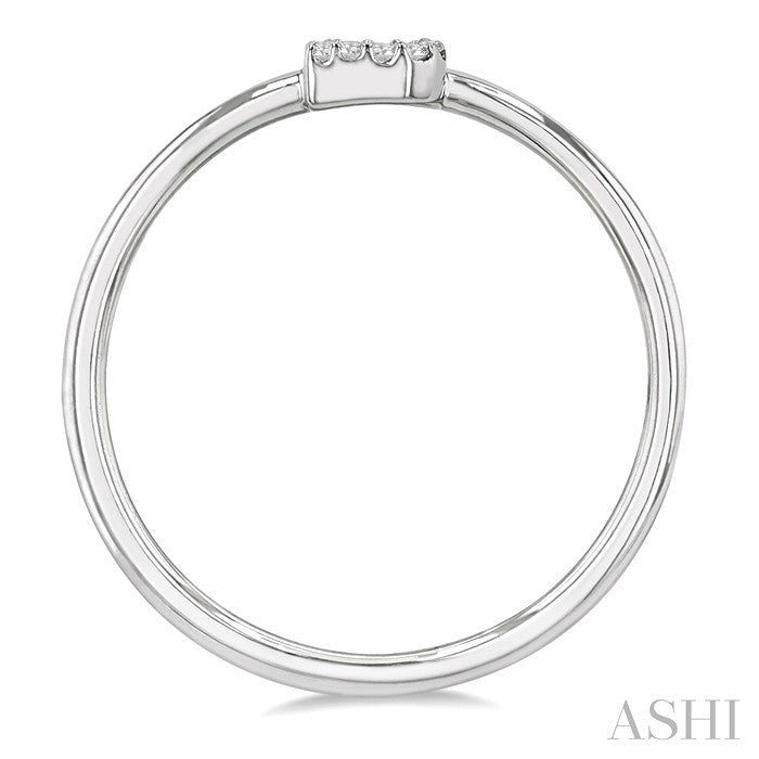 1/20 Ctw Initial 'B' Round Cut Diamond Fashion Ring in 10K White Gold