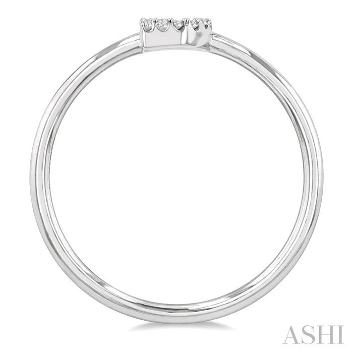 1/20 Ctw Initial 'D' Round Cut Diamond Fashion Ring in 10K White Gold