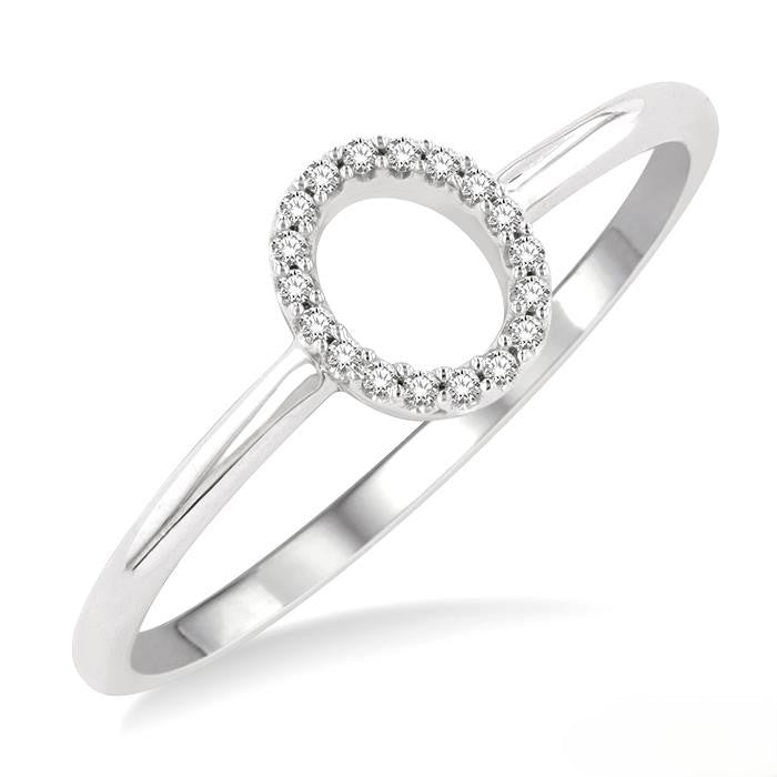 Initial Round Cut Diamond Fashion Ring in 10K Gold