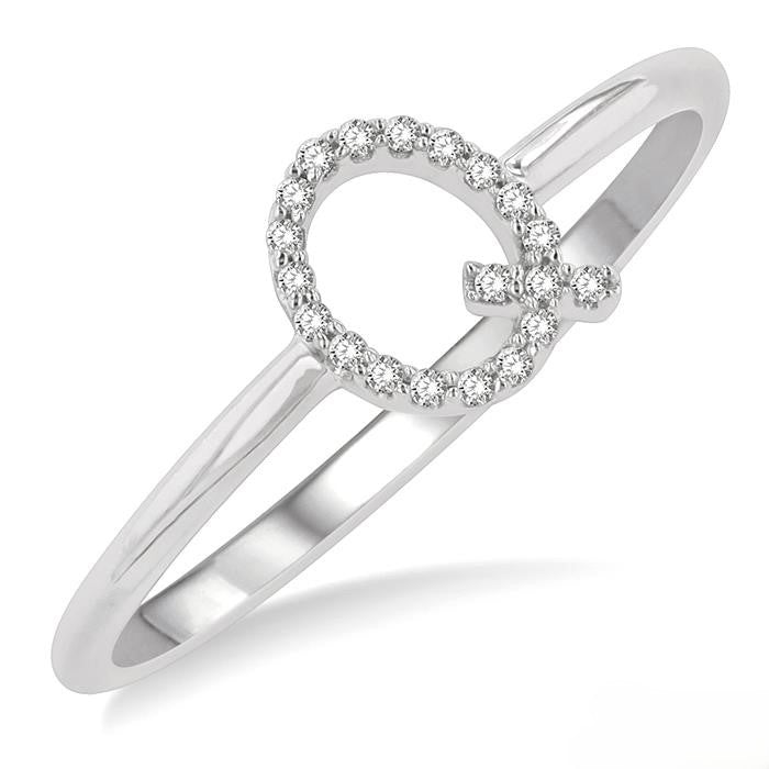 Initial Round Cut Diamond Fashion Ring in 10K Gold