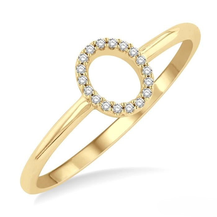 Initial Round Cut Diamond Fashion Ring in 10K Gold
