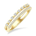 1/4 Ctw Split Twin Row Round Cut Diamond Fashion Band in 14K Yellow Gold