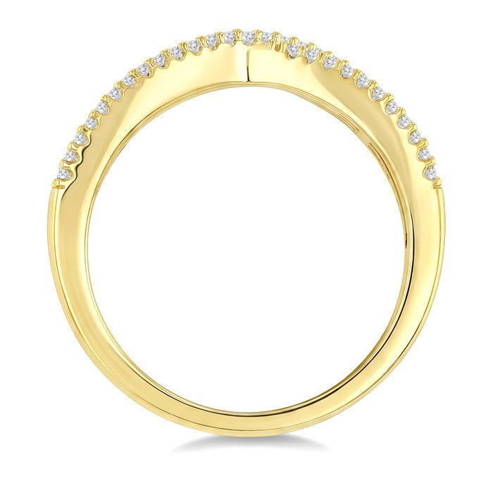 3/8 Ctw Fusion Baguette and Round Cut Diamond Fashion Ring in 14K Yellow Gold