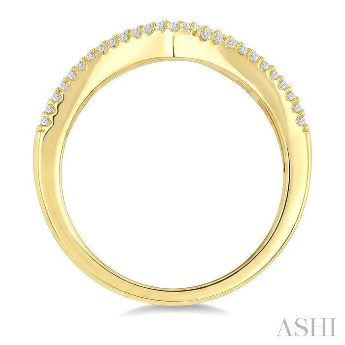 3/8 Ctw Fusion Baguette and Round Cut Diamond Fashion Ring in 14K Yellow Gold