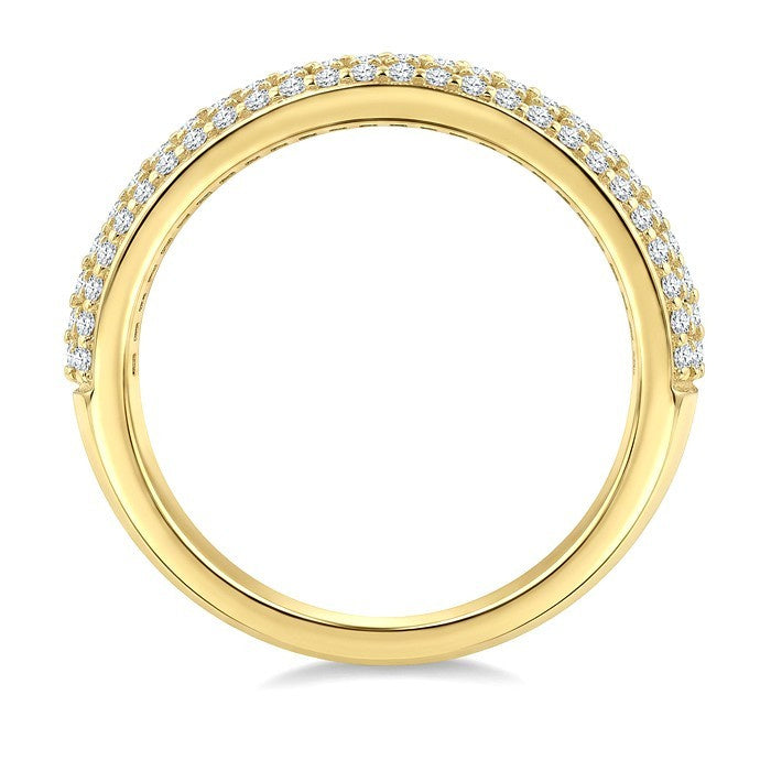 2 Ctw Baguette and Round Cut Diamond Crown Band in 14K Yellow Gold