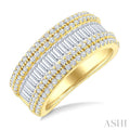 2 Ctw Baguette and Round Cut Diamond Crown Band in 14K Yellow Gold