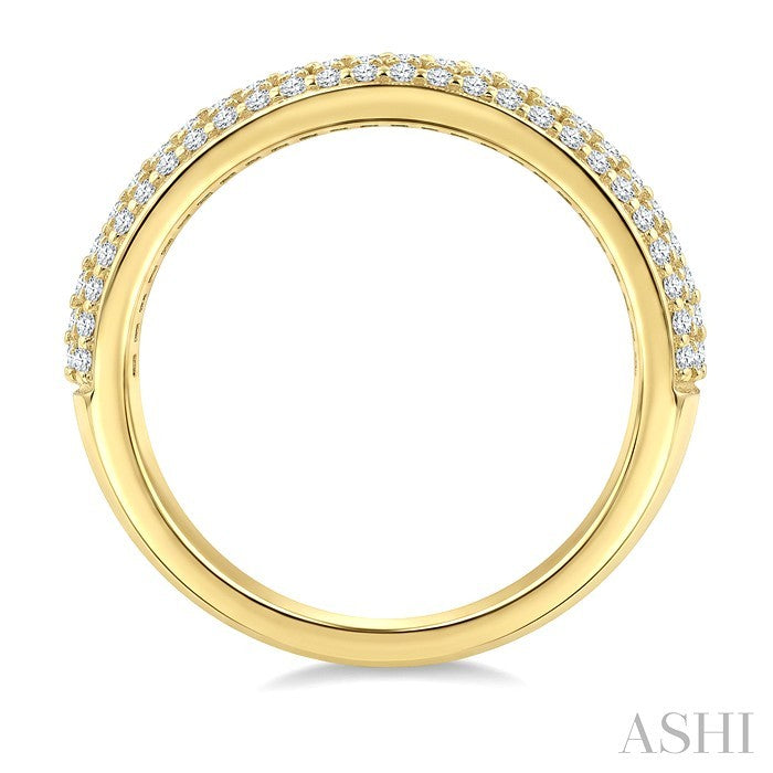 2 Ctw Baguette and Round Cut Diamond Crown Band in 14K Yellow Gold