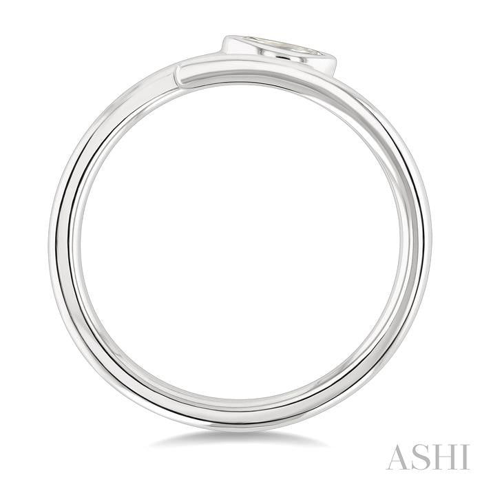 1/6 Ctw Bypass Bezel Set Marquise Cut Diamond Open Fashion Ring in 14K White Gold