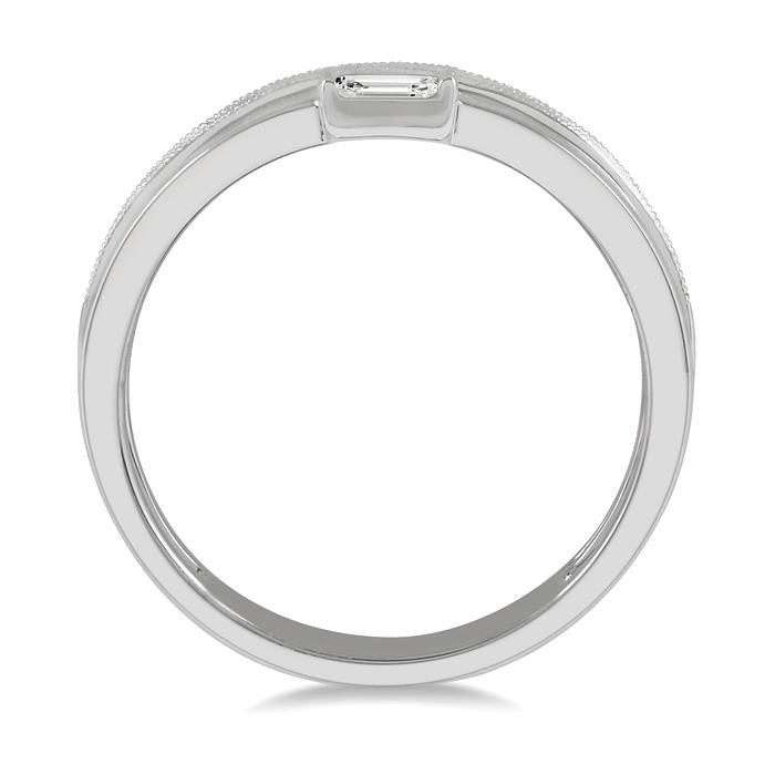 1/2 Ctw Split Baguette Diamond Fashion Ring in 14K White Gold
