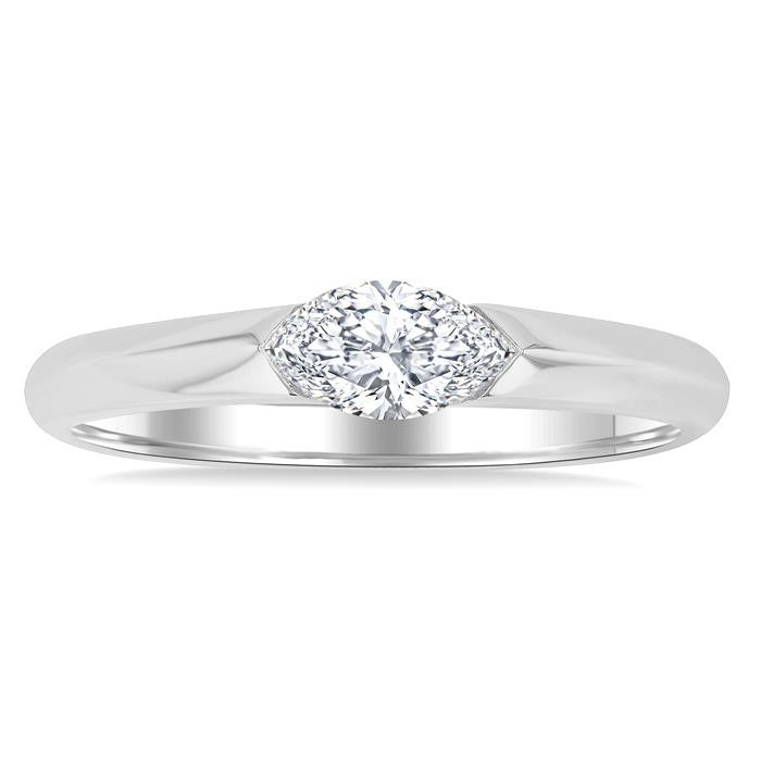 1/3 Ctw East-West Set Marquise Cut Diamond Fashion Ring in 14K White Gold