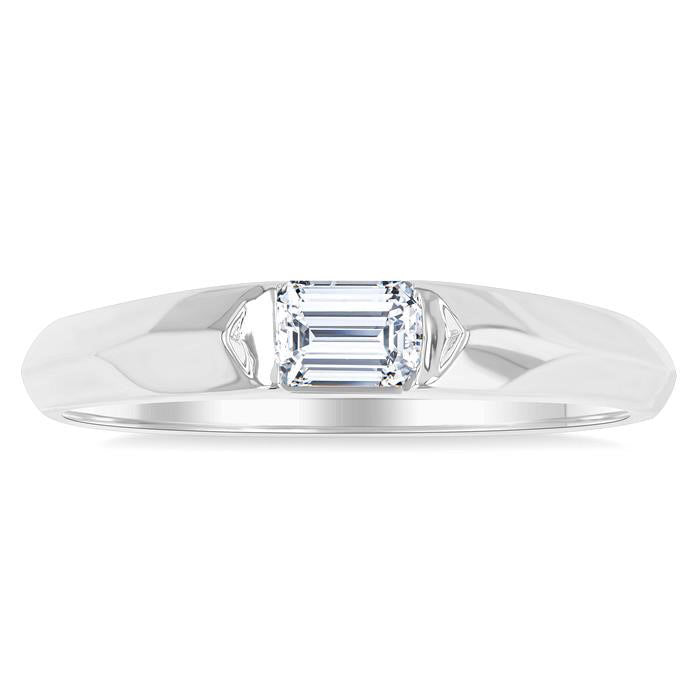 Emerald Shape East-West Diamond Ring