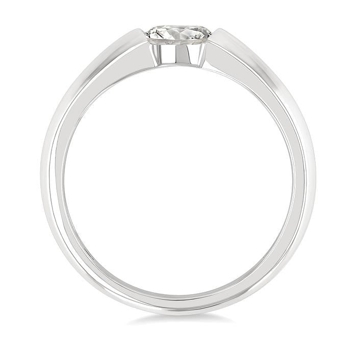 1/3 Ctw East-West Set Oval Cut Diamond Fashion Ring in 14K White Gold