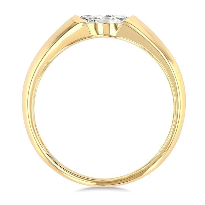 1/3 Ctw East-West Set Marquise Cut Diamond Solitaire Fashion Ring in 14K Yellow Gold
