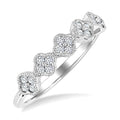 1/4 Ctw Clover Motif Round Cut Diamond Fashion Ring in 14K White Gold
