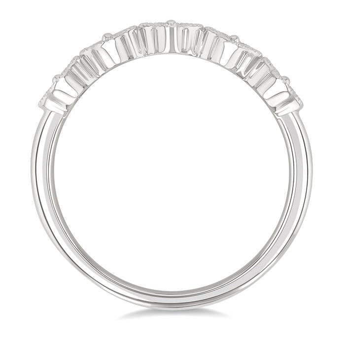1/4 Ctw Clover Motif Round Cut Diamond Fashion Ring in 14K White Gold