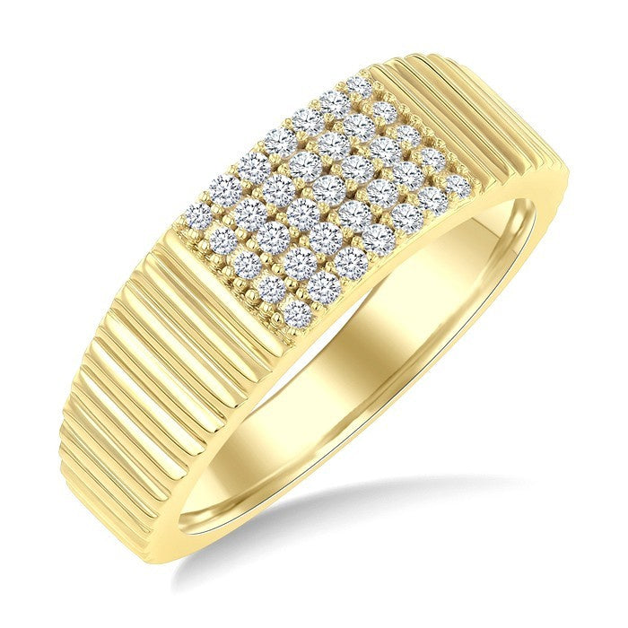 1/4 Ctw Round Cut Diamond Pirouette Fashion Ring in 10K Yellow Gold
