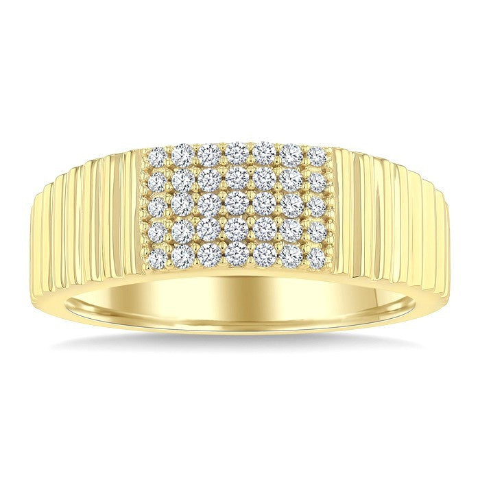 1/4 Ctw Round Cut Diamond Pirouette Fashion Ring in 10K Yellow Gold