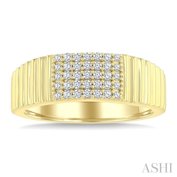 1/4 Ctw Round Cut Diamond Pirouette Fashion Ring in 10K Yellow Gold
