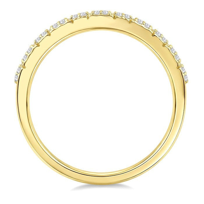 3/8 Ctw Round Cut Diamond Hexagon Shape Honeycomb Fashion Band in 14K Yellow Gold