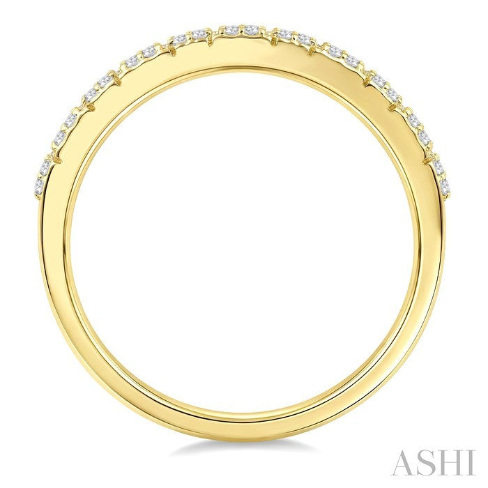 3/8 Ctw Round Cut Diamond Hexagon Shape Honeycomb Fashion Band in 14K Yellow Gold
